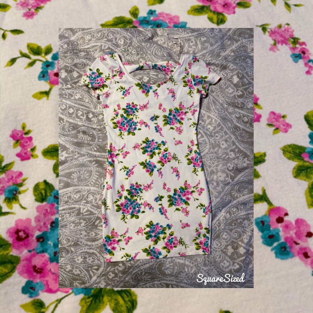 Floral mini dress.